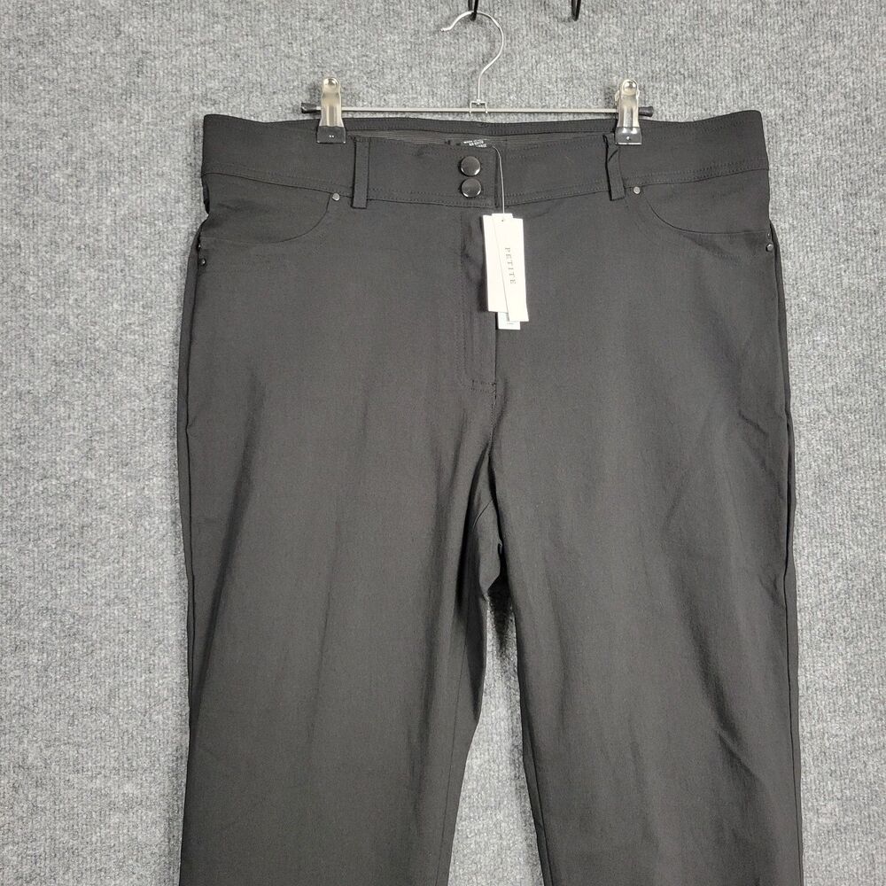 NWT JOAN VASS Black Comfort Waist Ankle Stretch Pants SIZE 16P 16 PETITE - Picture 5 of 11